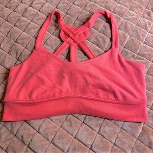 Altar'd State Pink Sports Bra with Strappy Heart Back